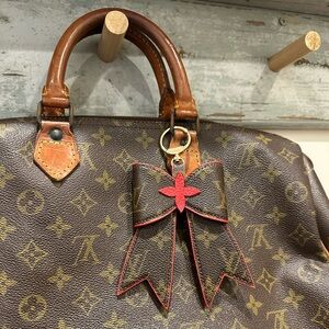 New design Leather Bow Bag Charm or Key Chain Accessory